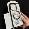 Magsafe Magnetic Wireless Charge Phone Case For iPhone 17 16 15 14 13 12 11 Pro Max Grey Butterfly Cover