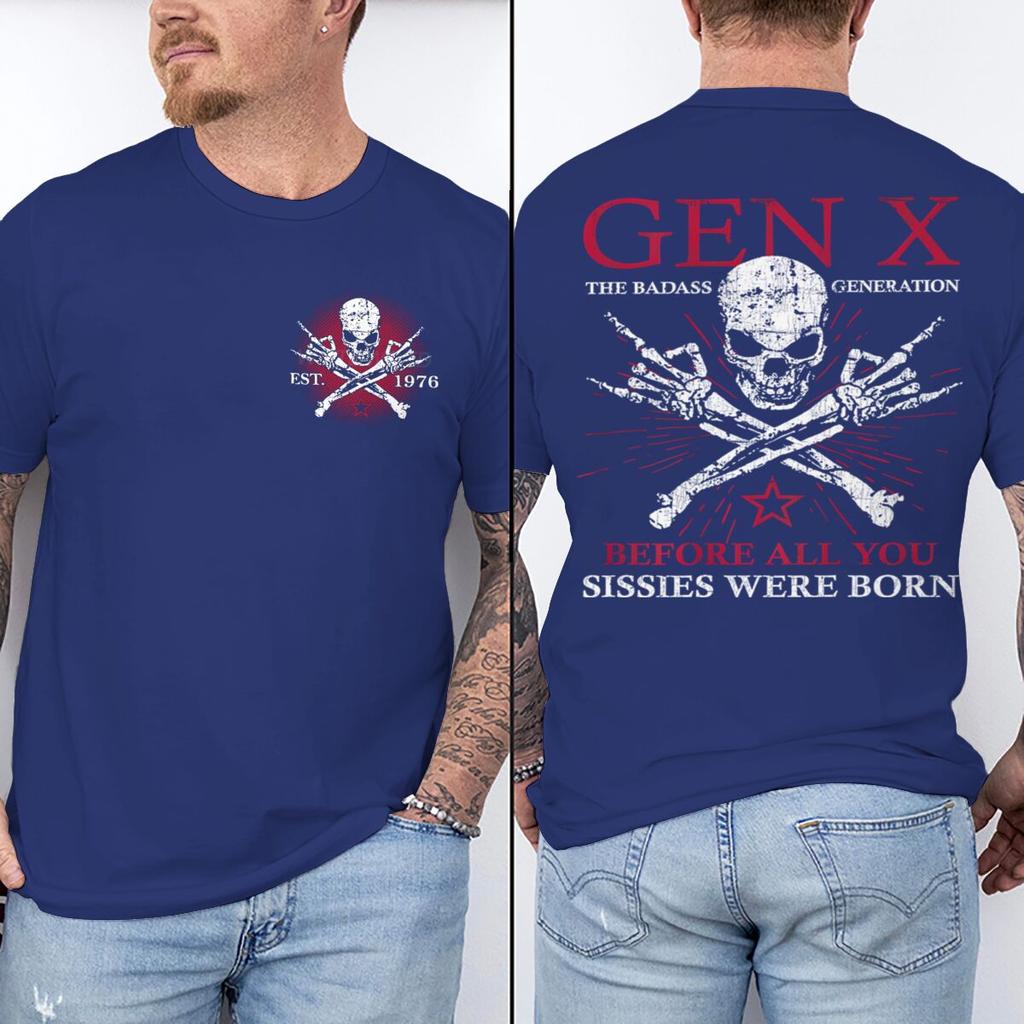 Est 1976 Vintage Gen X Magliette Grafiche Unisex Unisex Divertenti Stampa Generazione X Top Manica Corta Girocollo Maschile Streetwear