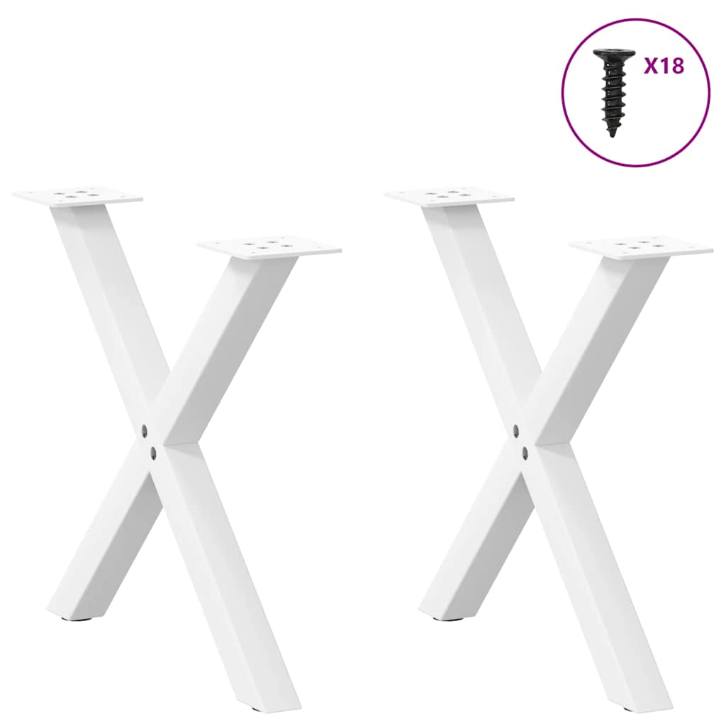 Vidaxl Nogi Do Stolika Kawowego, 2 Szt., Białe, 50X(42-43) Cm, Stal