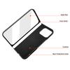 For Google Pixel Fold 2 Case Litchi Texture Leather+PC Phone Cover with Tempered Glass Film