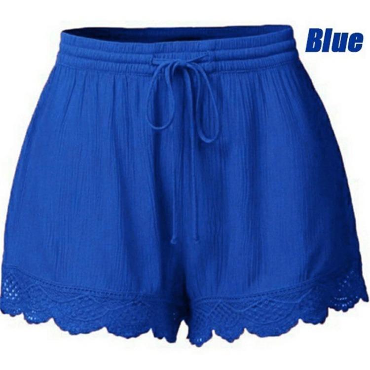 Women Casual Loose Shorts Large Size Lace Drawstring Pants
