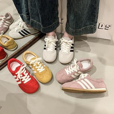 Pantofi sport și de agrement cu talpă plată, versatili, roșii, retro, pentru femei, noi, de primăvară, pantofi pentru femei