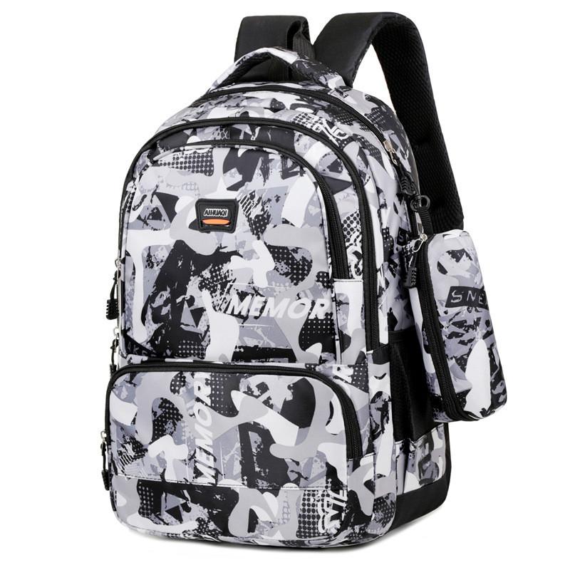 Printed Large Backpack Capacity Wear Resistant Student Schoolbag