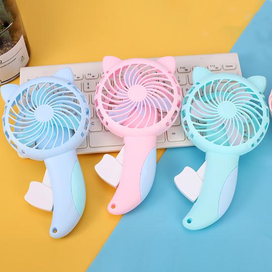 Mini Fan Adorable Shell Portable Pure Energy-saving Plastic Manual Cooling Fan Dorm Supplies