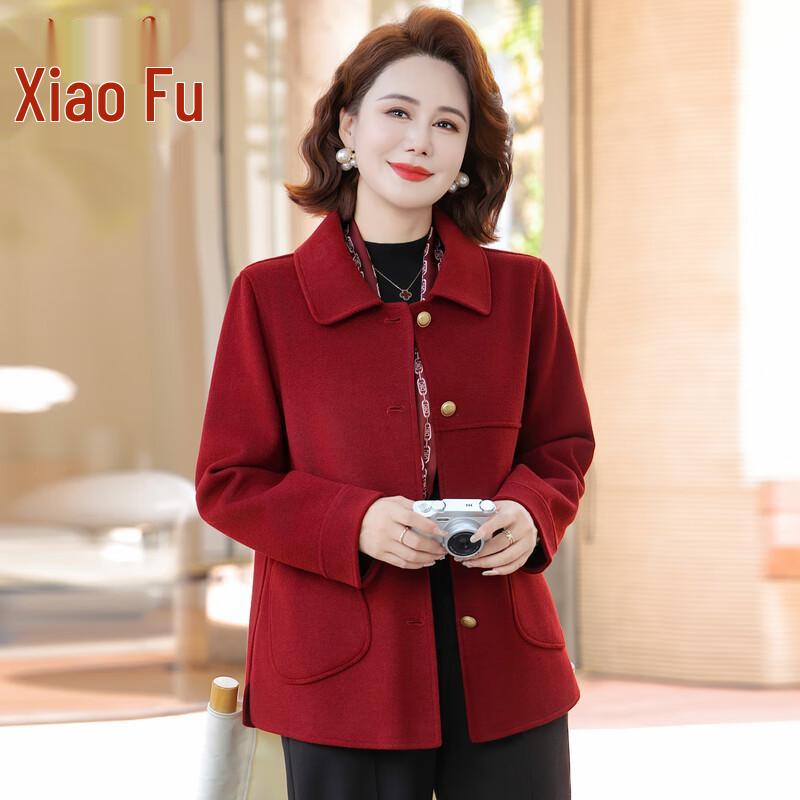 

Women s Elegant Mid-Aged Wool Blend Coat 3XL