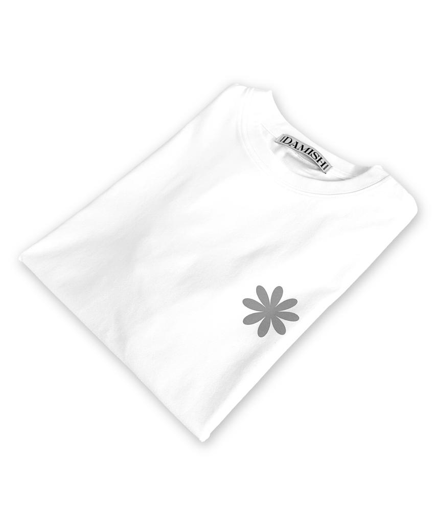 Damiswi Reflective Signature D-Logo Crop T-Shirt_White