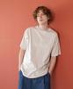 Yosemiti Applique Embroidery Pigment Short Sleeve T-Shirt Cream Yt-306