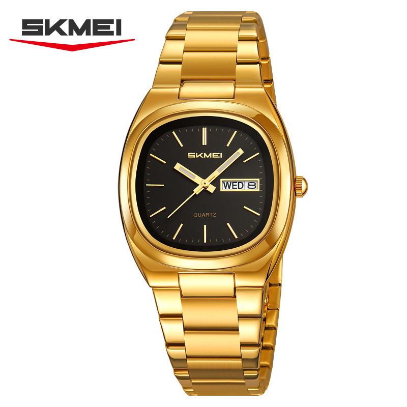 SKMEI Elegant Women Wristwatch Waterproof Luminous Calendar Ladies Watch Square Stainless Steel Quartz Women's Watches