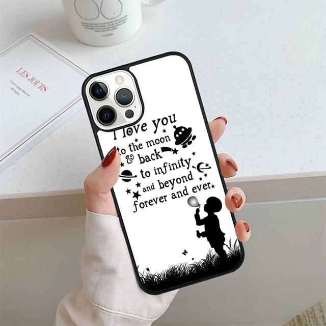 I Love You To The Moon And Back funny Phone Case For iPhone 17 Air 14 15 16 13 12 Cover For Apple Pro Max 6S Plus