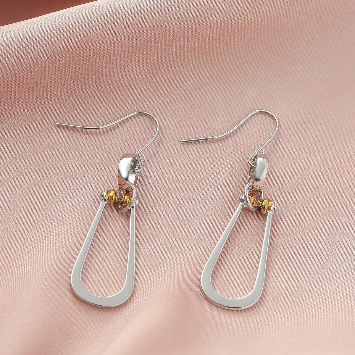 Two-tone Water Drop Dangle Earrings - Bestseller Hollow Design with Ear Hook