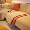 Sofa Cushion Winter Plush Non-slip Thick Sofa Cover Cushion Flannel Sofa Cover Universal Solid Color Warm Sofa Towel Seat Cover