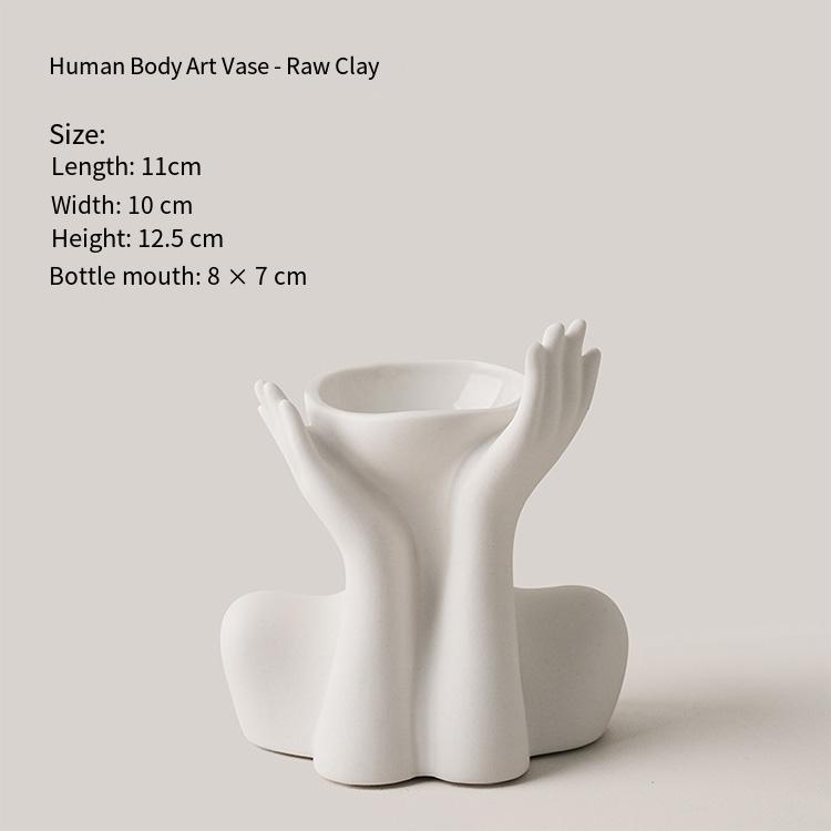 Unique Design Body Shape Vase Ceramic Modern Body Art Vase Home Decor Creative Flower Pot Living Room Decoration Vases (as the picture,As picture)