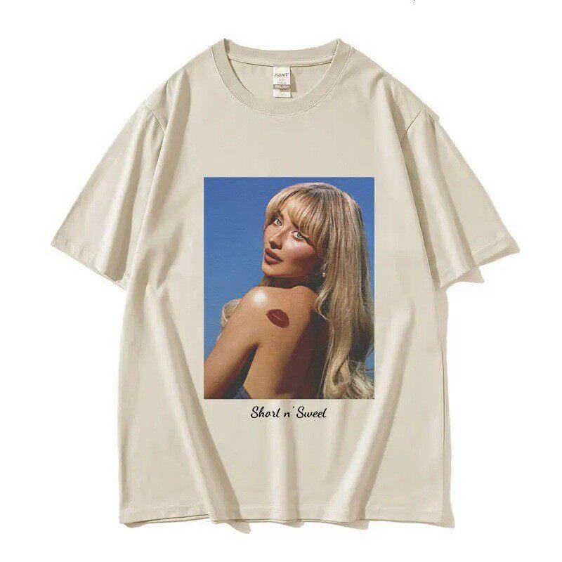 

2026 Sabrina Carpenter Printed Pattern Tshirt for Women s Casual Fashion Short Sleeved T-shirt Harajuku Clothing T-shirt Tops S