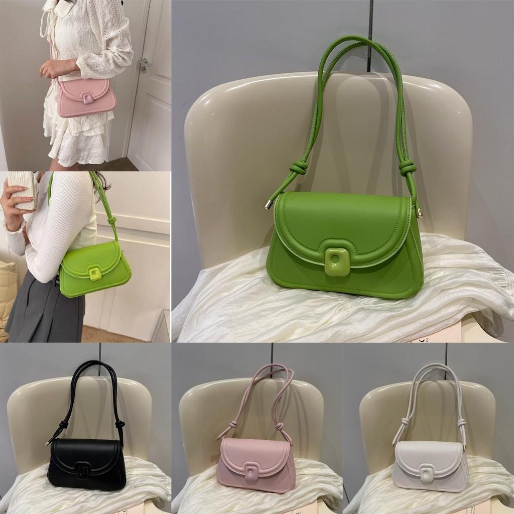 Trendy Pink Green Black White Pu Leather Womens Crossbody Bag With Magnetic Closure And Phone Pocket