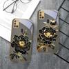 Black Gold Peony Flower For Samsung A 31 32 A33 A34 35 14 A15 13 16 25 26 50 52 53 54 55 56 70 71 72 73 Golden glass phone case