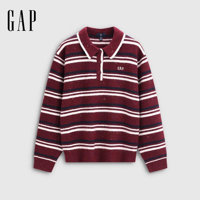 

Женская трикотажная рубашка поло Gap 2025 года с вышивкой логотипа из меланжевой пряжи S