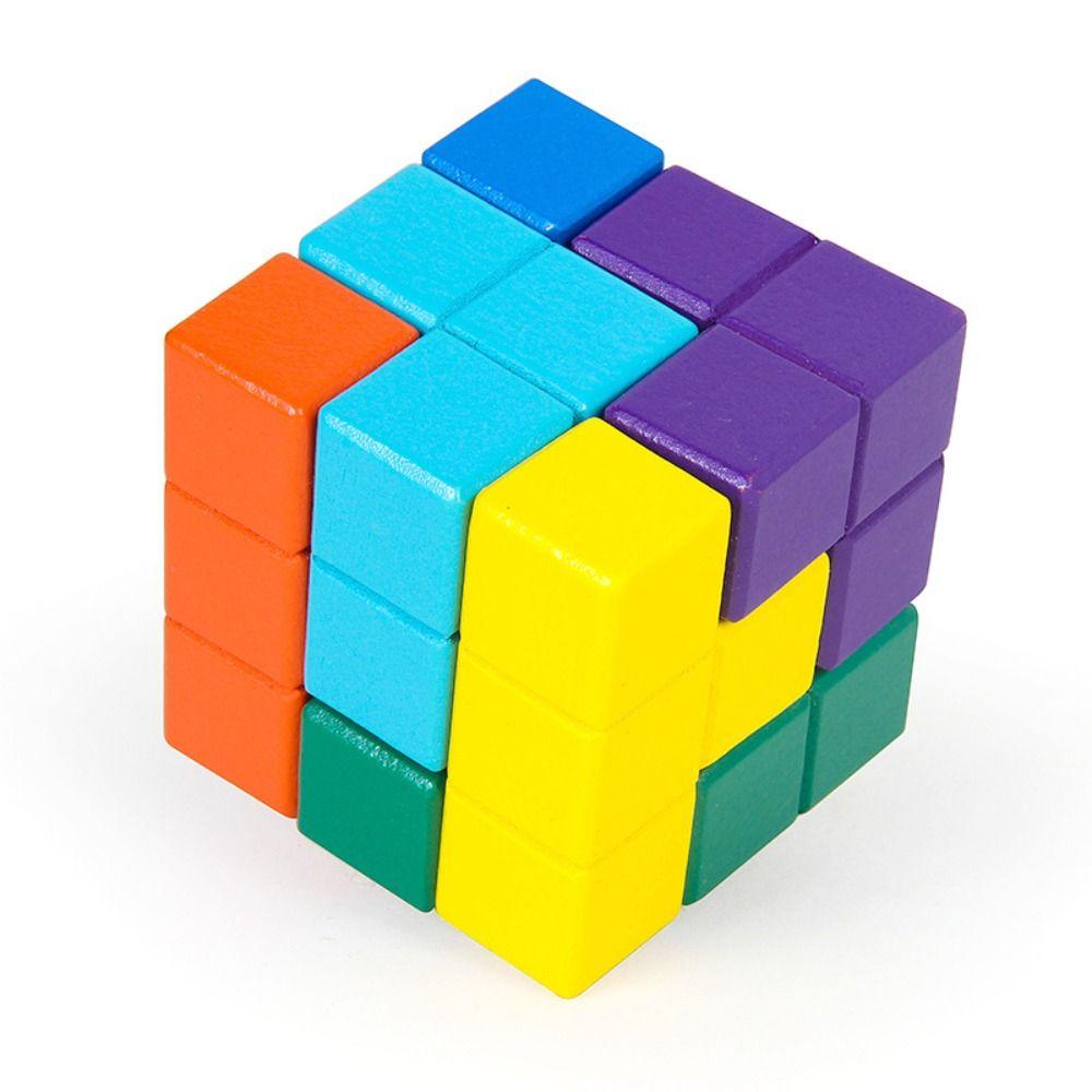 Soma Cube Toys Colorful Educational Toy Intelligence Development Toy Montessori Puzzle Games Brain Challenge Game for Children