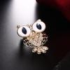 Korean-Style Owl Brooch with Rhinestones for Women