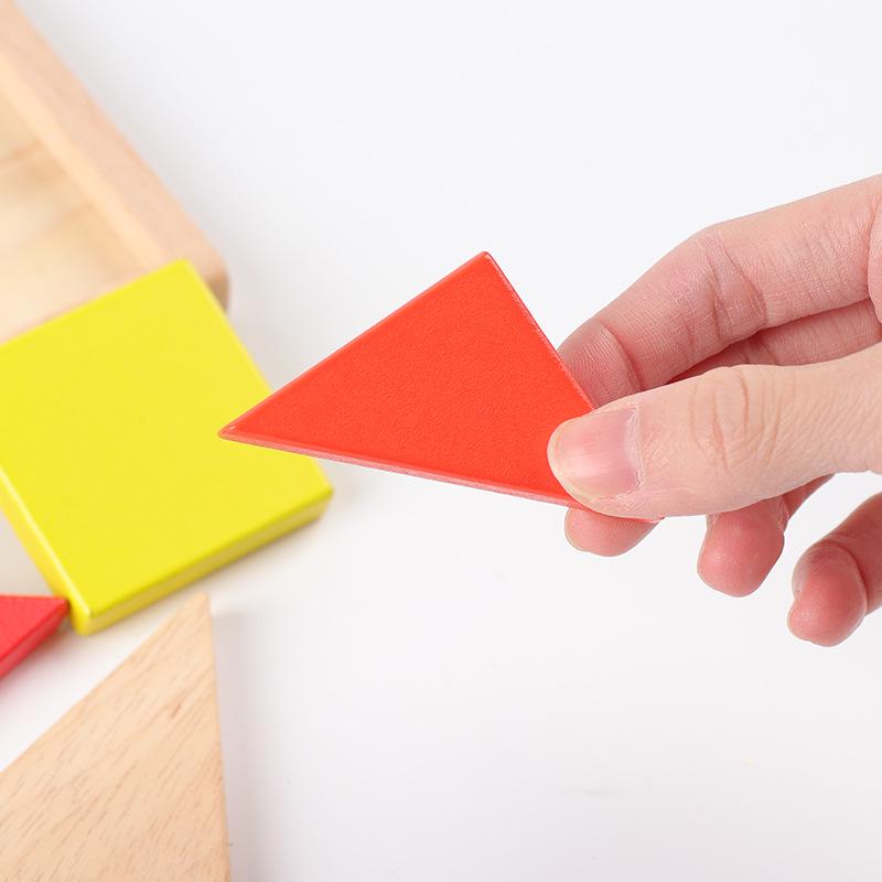Tangram Educational Wooden Jigsaw Puzzle - First Grade Math Teaching Aid