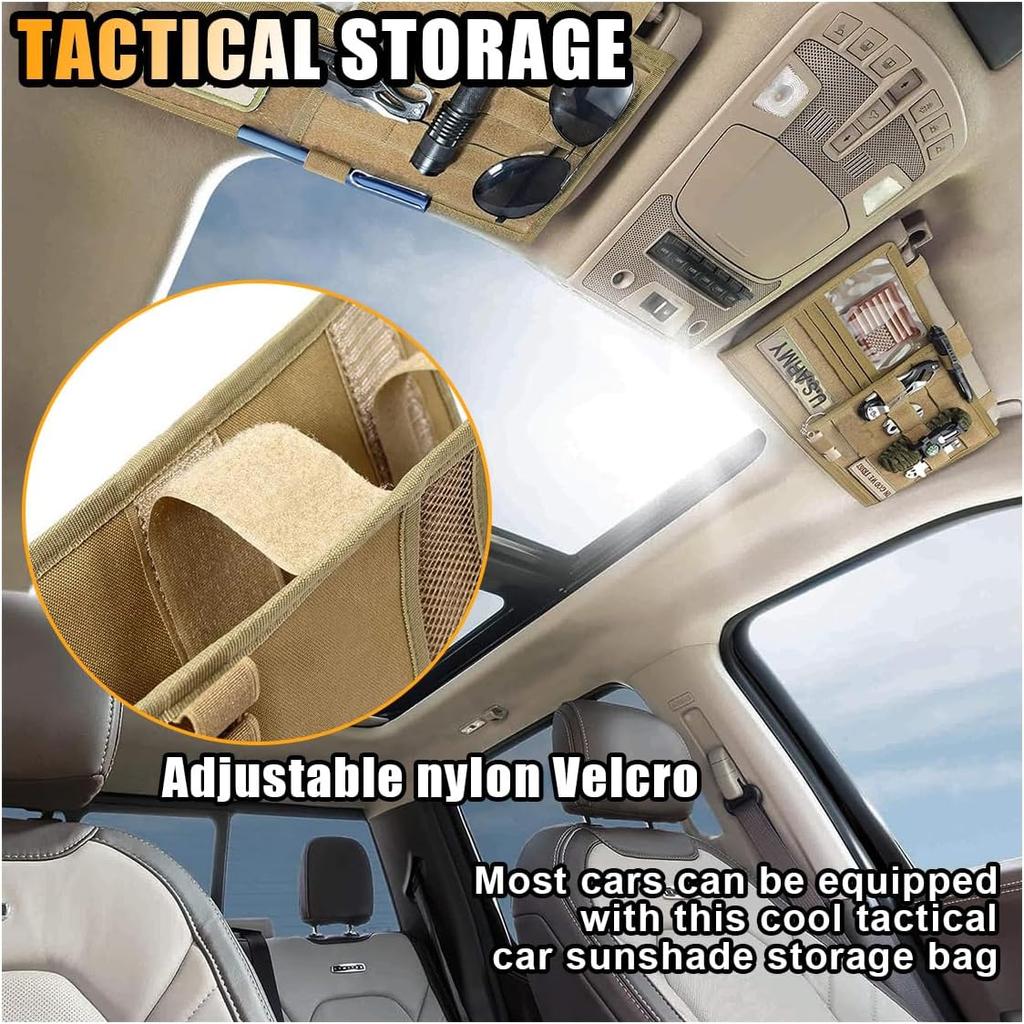 Organizator Tactic Parasolar Auto, Geantă Mare de Depozitare Molle pentru Parasolar, Geantă de Depozitare pentru Parasolarul Vehiculului