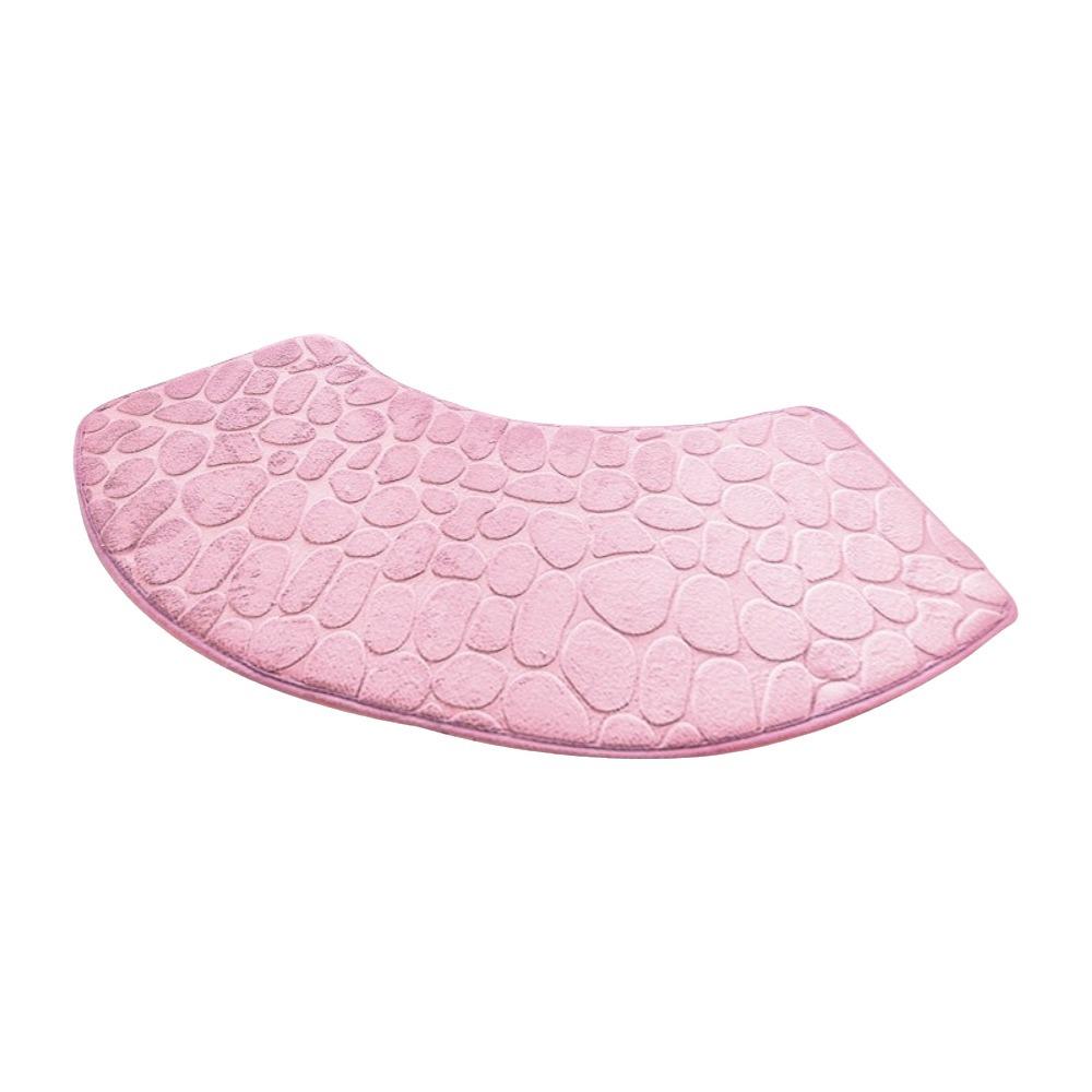 

Dirt-resistant Curved Bathroom Mat Non-slip Absorbent Floor Mat Embossed Bath Mat Shower Room рожевий