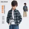Boys Kids Korean Style Brushed Plaid Long Sleeve Casual Children Shirt