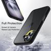 Case + 2 Tempered Glasses for iPhone 16 Plus - Black Rigid Shockproof Case with Translucent Back