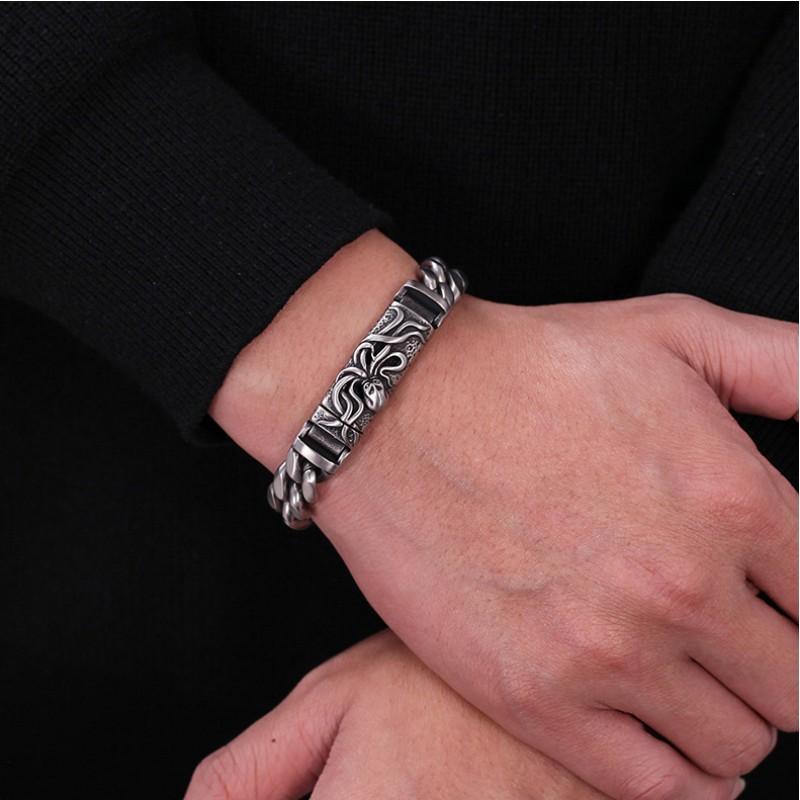 European American Trendy Octopus Skull Aromatherapy Men's Bracelet Made Of Stainless Steel Material With Long-lasting Fragrance Versatile Accessories