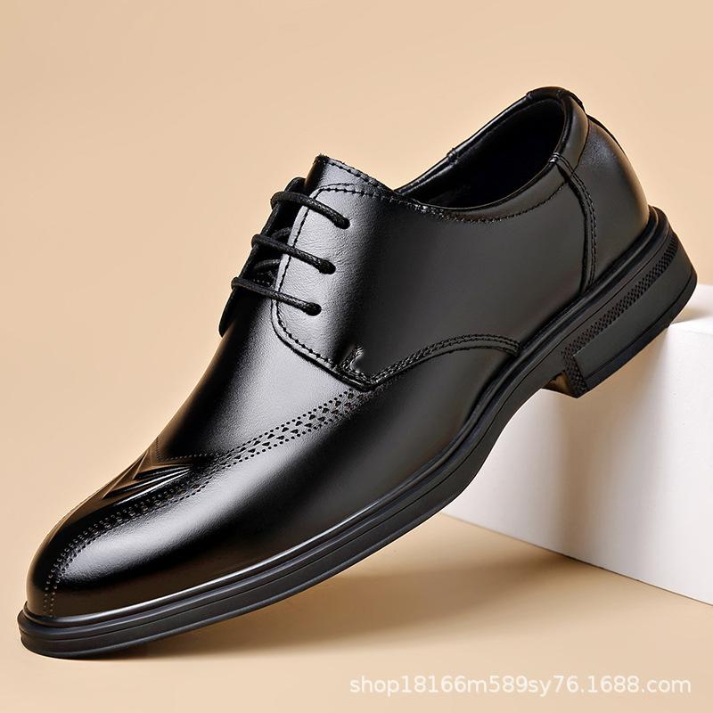 Men's casual leather shoes, genuine leather first layer cowhide non-slip and wear-resistant fashion men's shoes