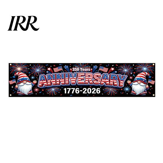 Independence Day Decor 250th Anniversary Banner 6.5x1.5ft 250 Years of Freedom American Patriotic Decoration 1776-2026 Outdoor Party USA Porch