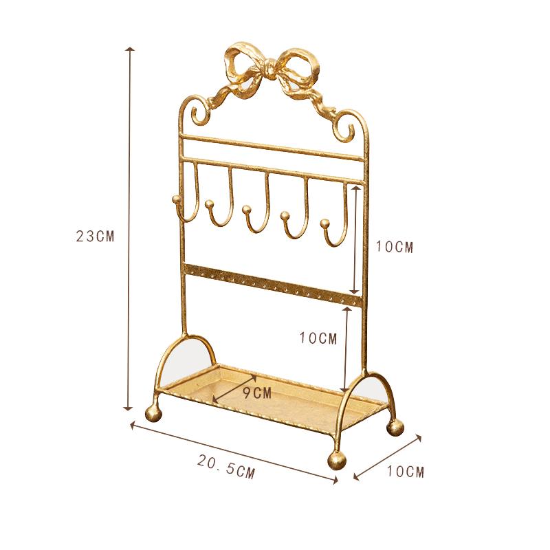 Винтажная подставка для демонстрации украшений Элегантная подставка для хранения сережек, ожерелий, колец Идеально подходит для спальни Металлический органайзер