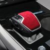 Red Suede Leather Car Gear Shift Knob Cover Trim For Volkswagen Touareg