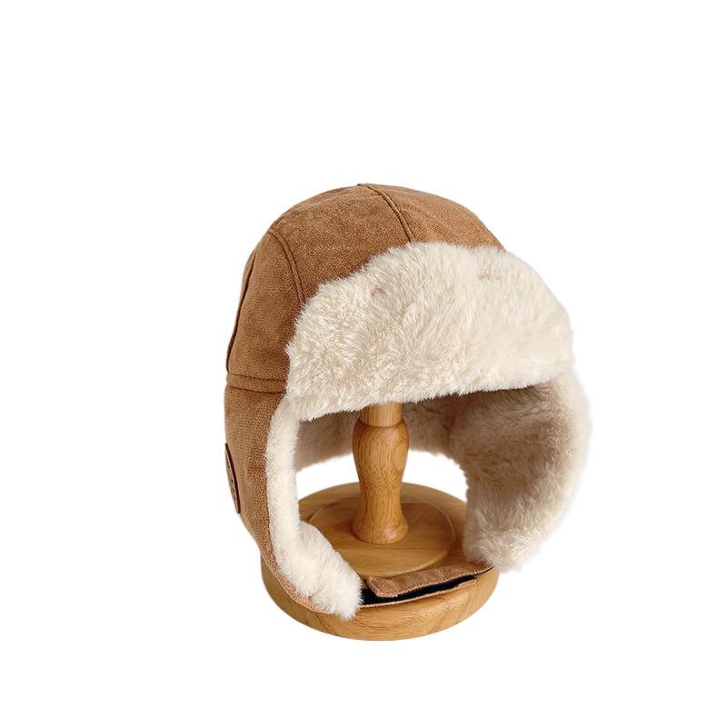 Warm Ear Protection Hats Cute Plush Pilot Hat Fashion Kids Bear Ears Hat  Children
