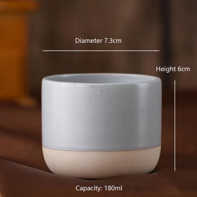 100/180/230ml Ceramic Cup Vintage Coarse Pottery Coffee Cup Japanese-style Cafes Drinkware for Espresso Cappuccino Kung Fu Tea