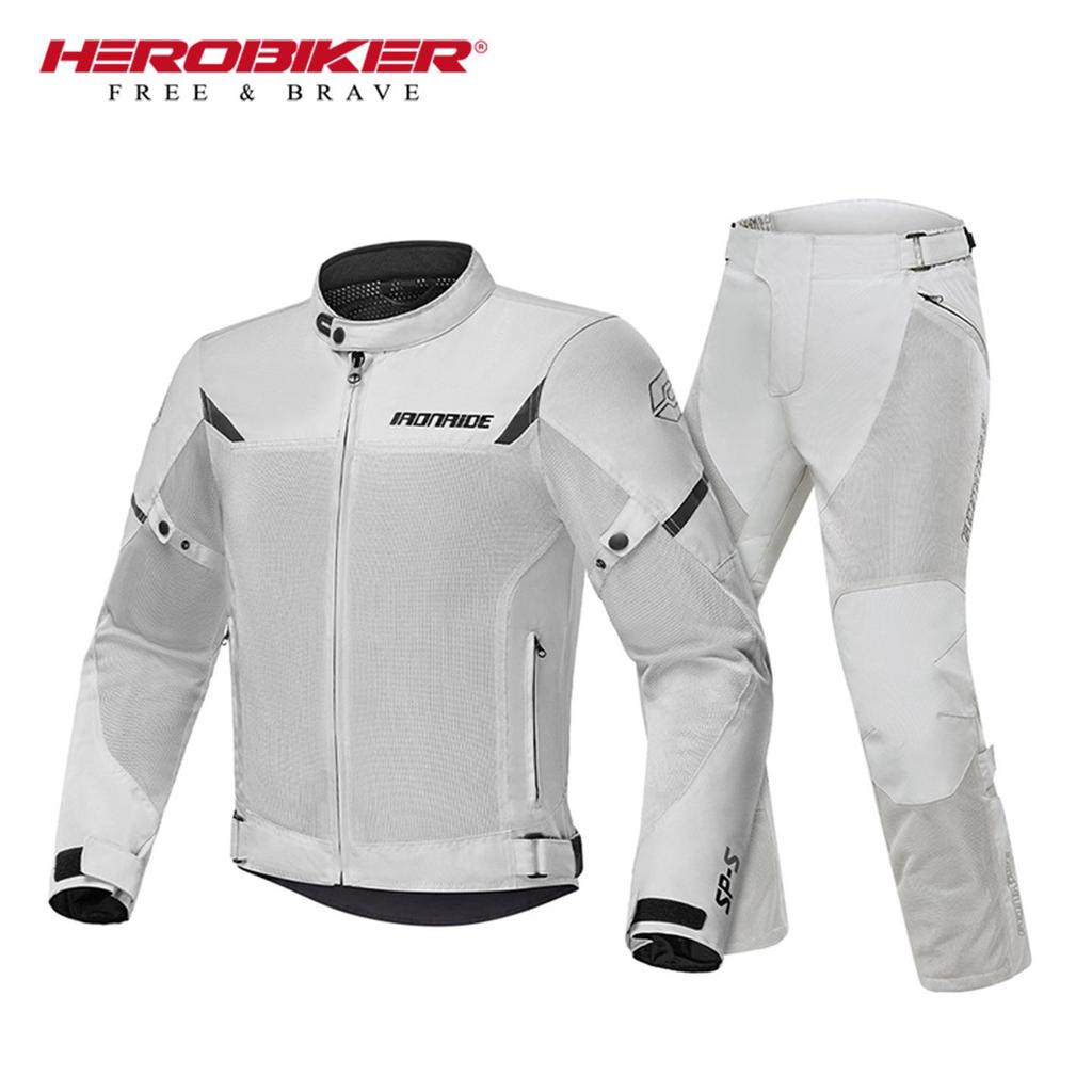 Fato Respirável para Condução de Motocicleta com Joelheiras e Cotoveleiras para Primavera/Verão - Equipamento de Corrida Protetor Anti-queda