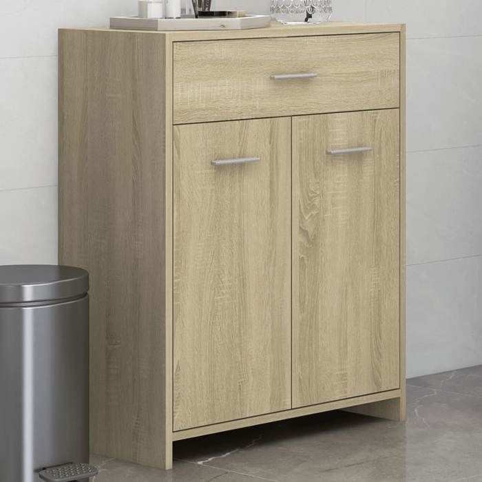 VidaXL Bathroom Cabinet Sonoma Oak 60x33x80 Cm Chipboard, Bathroom Storage Cabinet, Bath Cabinet, 849645