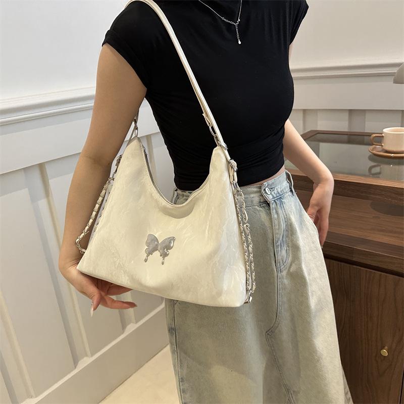 Popular Double Shoulder Crossbody Bag Fashionable Butterfly Tote Bag Large Capacity Shoulder Class Commuter Bag