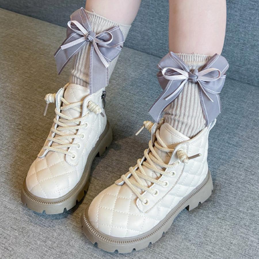 Fall And Winter New Girls Small Fragrant Wind Boots England Style Children Simple Princess Boots Foreign-style Boots