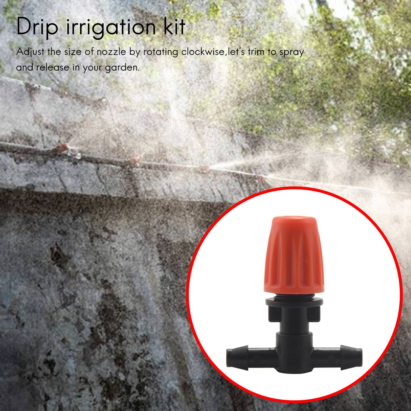 

M-Modern-50 Pcs Three-Way Atomizing Nozzle, Adjustable Mist Nozzles, Drip Irrigation Emitters, Greenhouse Watering System