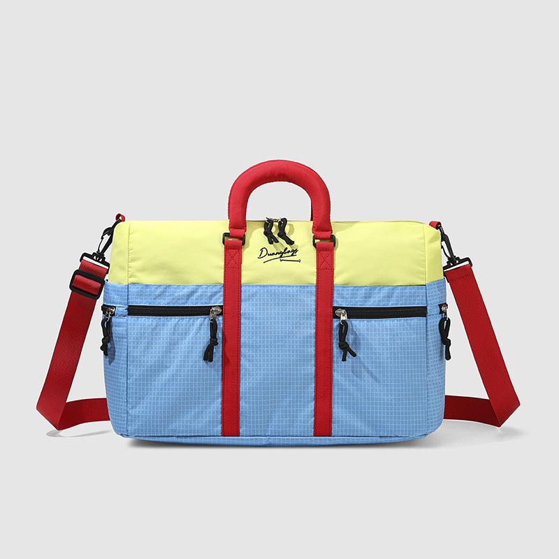 Large Capacity Color Block Travel & Sports Bag with Wet/Dry Separation