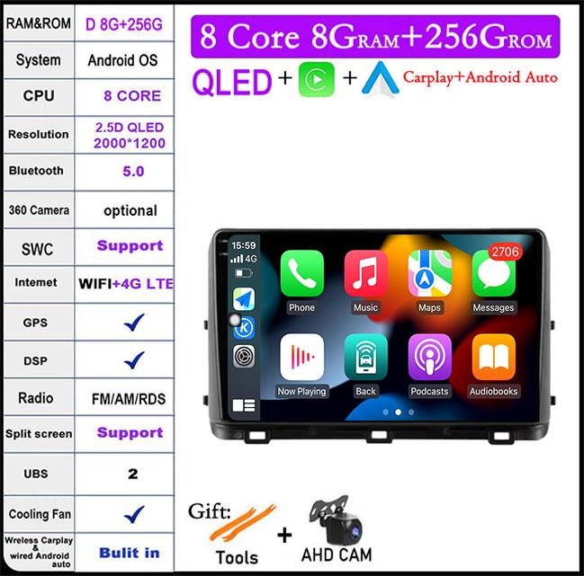 9'' Android 14 For Kia Ceed 3 CD 2018 - 2022 Carplay Auto Car Radio Multimedia GPS Video Player Stereo DSP Head Unit WIFI+4GLTE