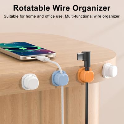 3/6 Pezzi Portacavo Rotante a 360 Gradi Adesivo Casa Ufficio Comodino Scrivania Organizzatore Cavi Clip Magnetica per Gestione Fili Custode Cavo di Ricarica