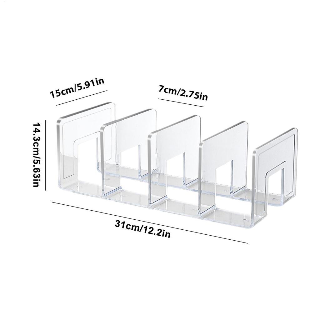 Clear Plastic Purse Handbag Organizer 4 Sections Bag Closet Shelf Divider Purse Display Stand Handbag Storage Organizer Holder