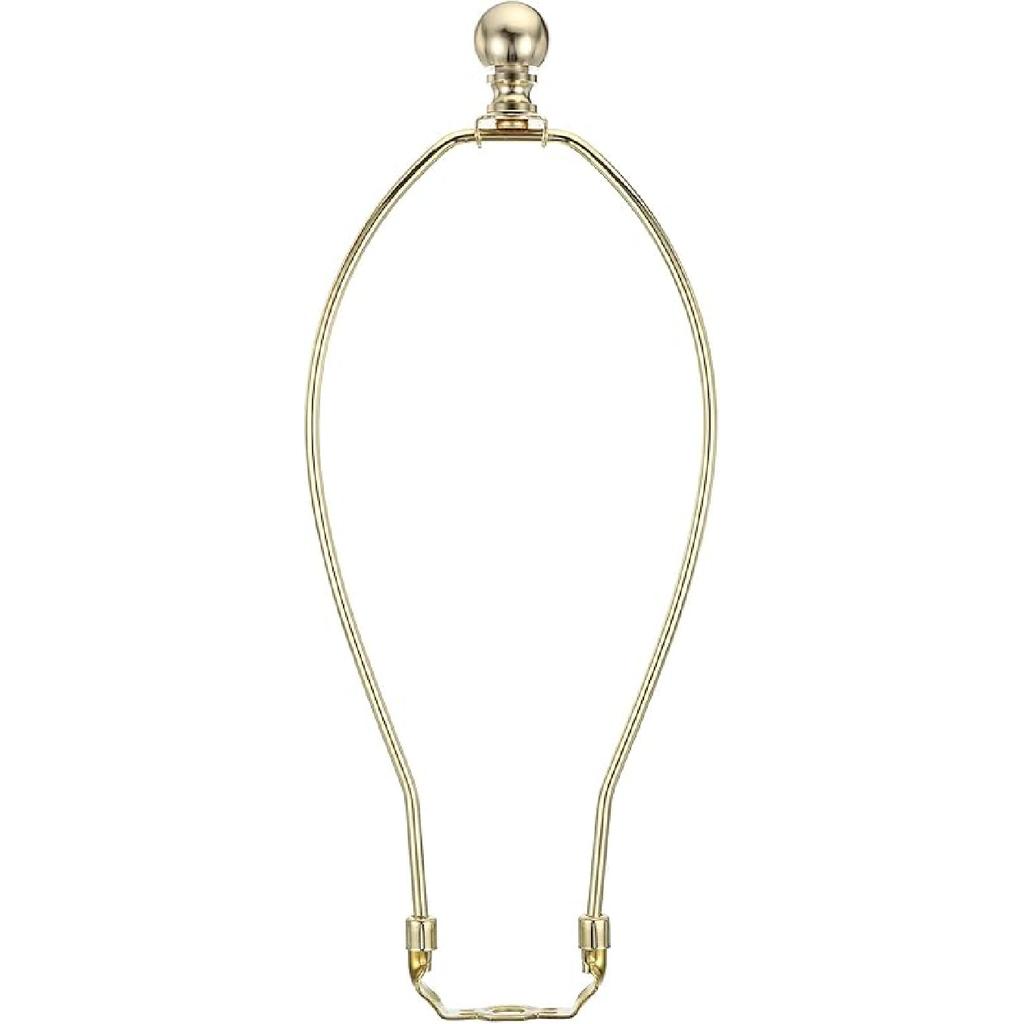 PATIKIL 9 Inch Lamp Harp Kit with Finial, 1 Set Detachable Shade Bracket Holder, DIY Lighting Accessories for Table Floor Lamps, Gold Tone