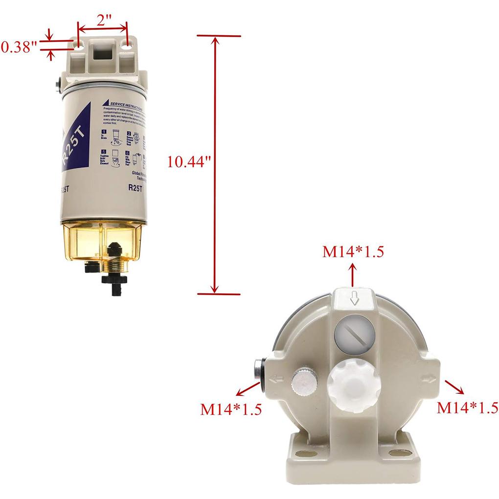 Metal R25T Fuel Filter R25T Fuel Filter For 245R Series Assembly 10 Micron Easy To Install Durable