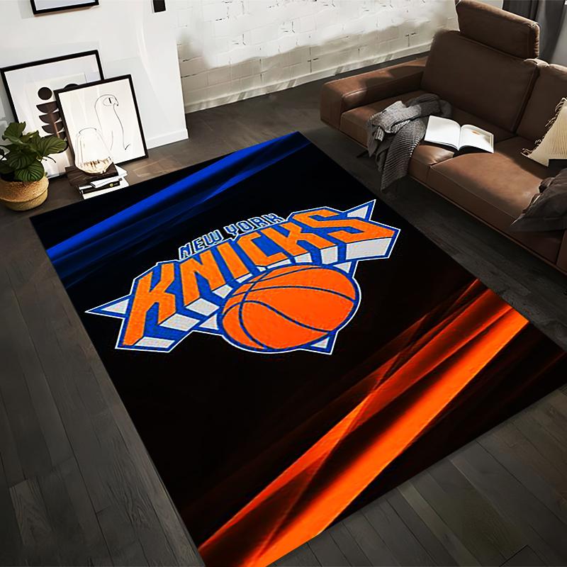 New York Knicks Logo Basketball Design Rug Non-slip Rug Suitable for Living Room and Bedroom Sofas Sofas
