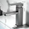 Gun Gray/Brushed Gold 304 Stainless Steel Bathroom Basin Faucet Deck Mount Single Handle Single Hand Square Sink Faucets Crane