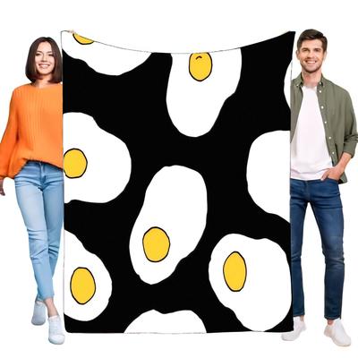 Fried Egg Pattern Blanket Cozy Soft Throw for Bed and Sofa, Lightweight Decorative Blanket for Home Use, Ideal Gift for Kitchen