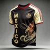 Men's Mexico Soccer Print Short Sleeve T-Shirt Casual Graphic Tee