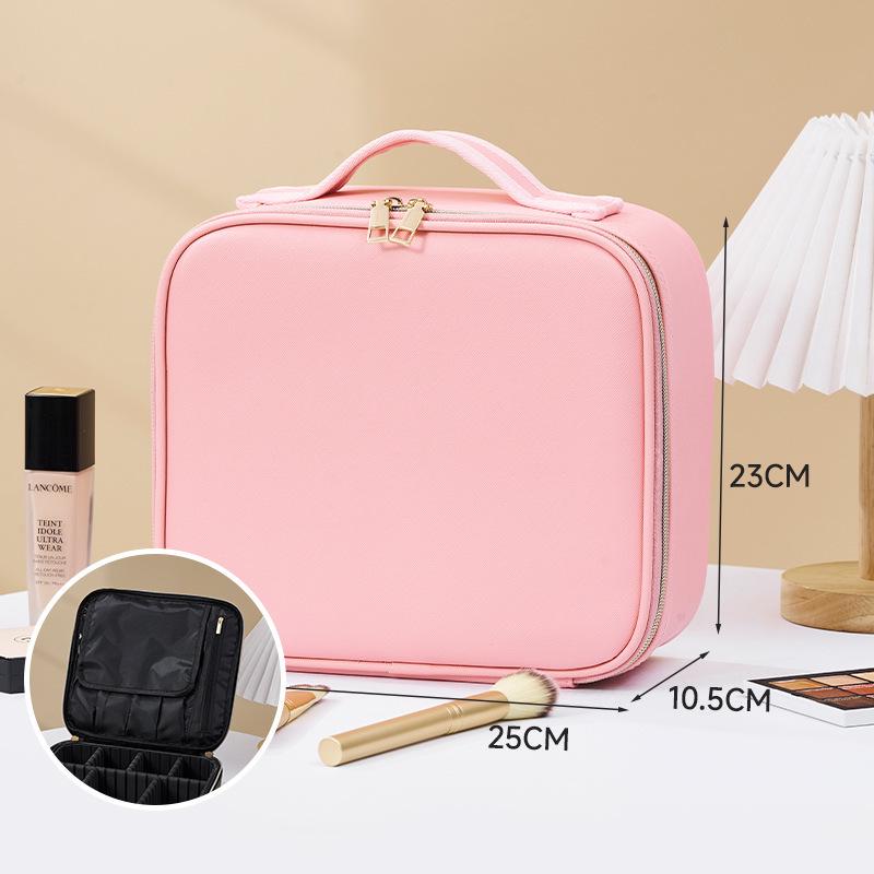 Large Capacity Detachable Makeup Bag with LED Mirror for Professional Use, Easy to Clean